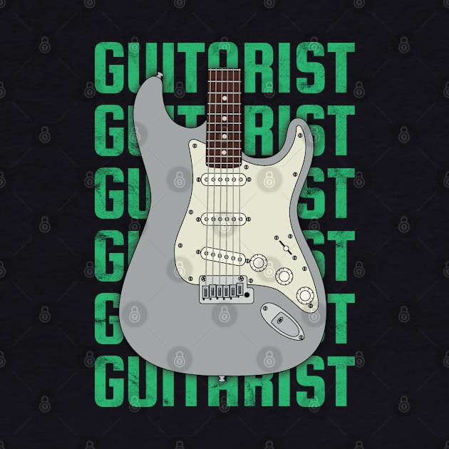 Guitarist Repeated Text S-Style Electric Guitar Body by nightsworthy